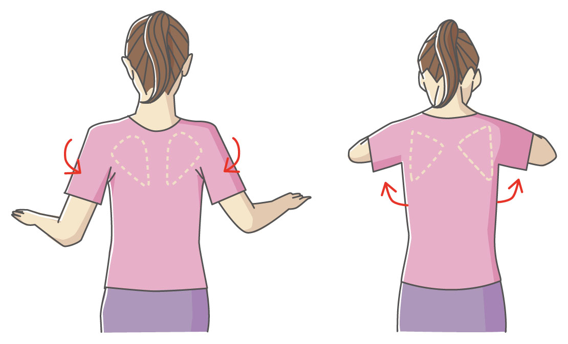 猫背・肩こりの対策には肩甲骨をしっかり使う